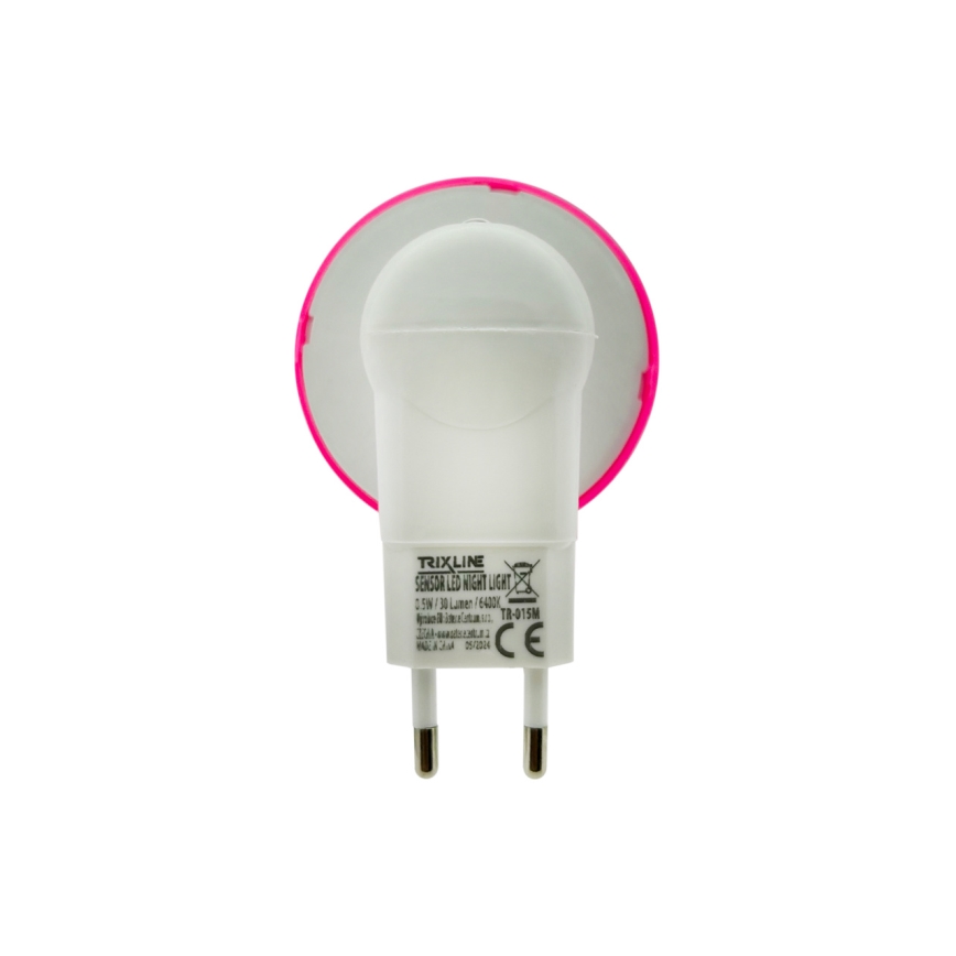 LED Detské nočné svetlo so senzorom súmraku LED/0,5W/230V muchotrávka