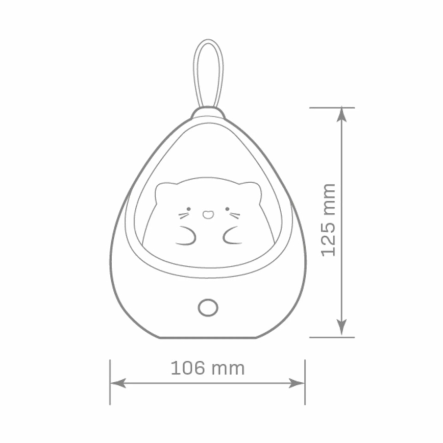 LED Detské orientačné svietidlo so senzorom KITTY LED/0,5W/5V USB 1200 mAh modrá