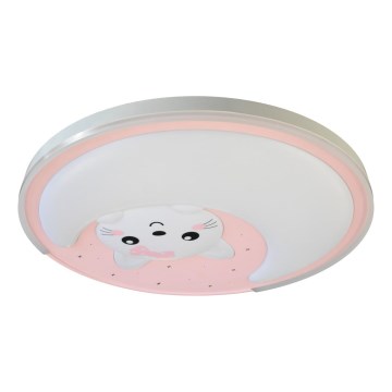 LED Detské stropné svietidlo MOONCAT LED/34W/230V ružová