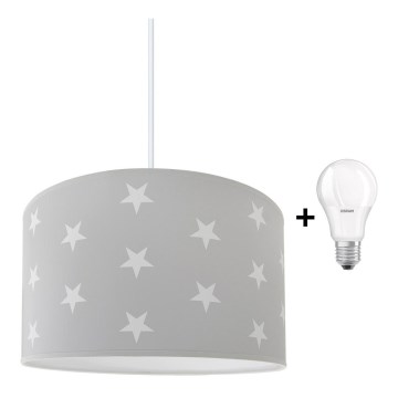 LED Detský luster STARS GREY 1xE27/9W/230V LED Detský luster STARS GREY 1xE27/9W/230V