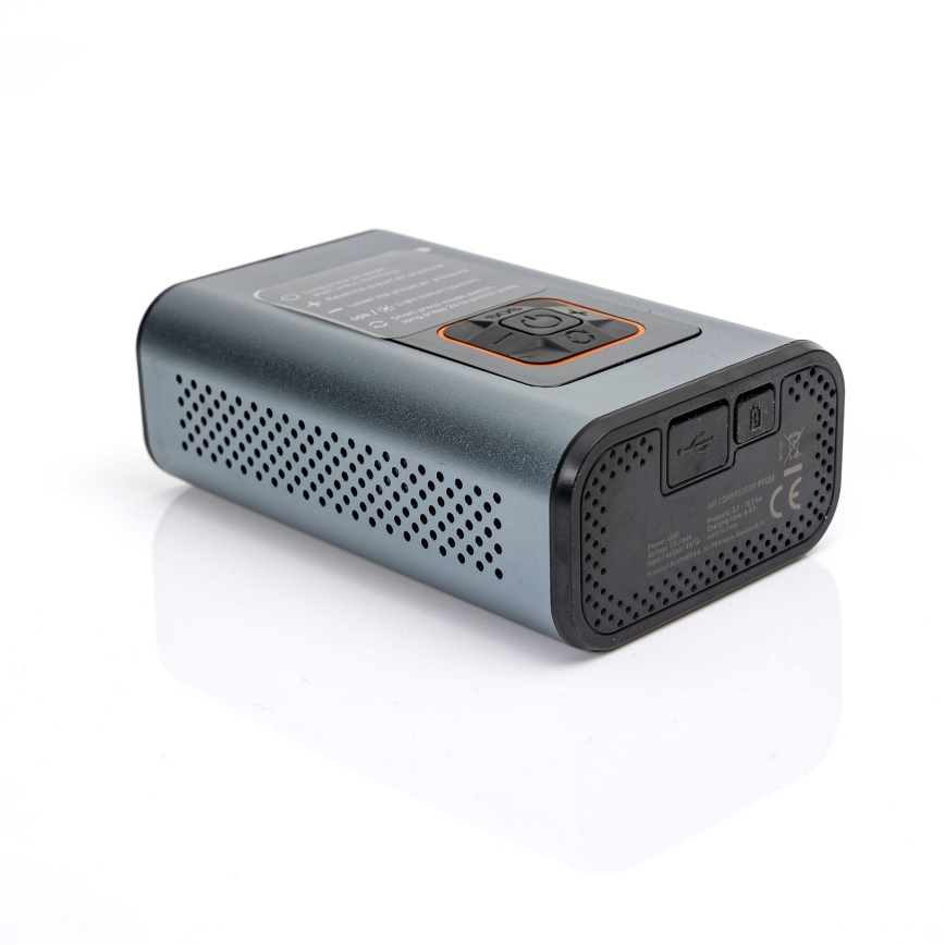 LED Digitálny vreckový kompresor 3v1 4000 mAh 5W čierna