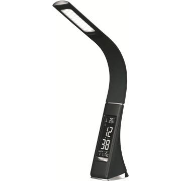 LED dotyková stmievateľná stolná lampa s displejom LED/7W/5V čierna