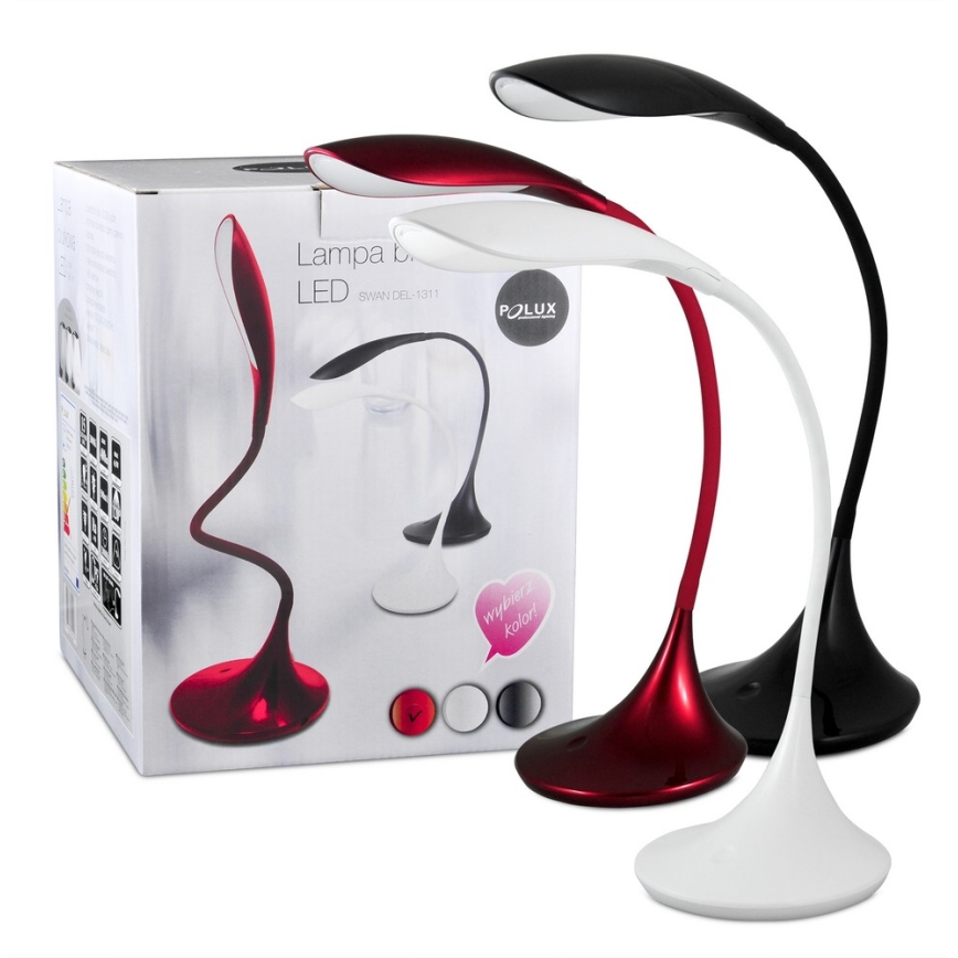 LED stolná lampa SWAN LED SMD/6,5 W/230V čierna
