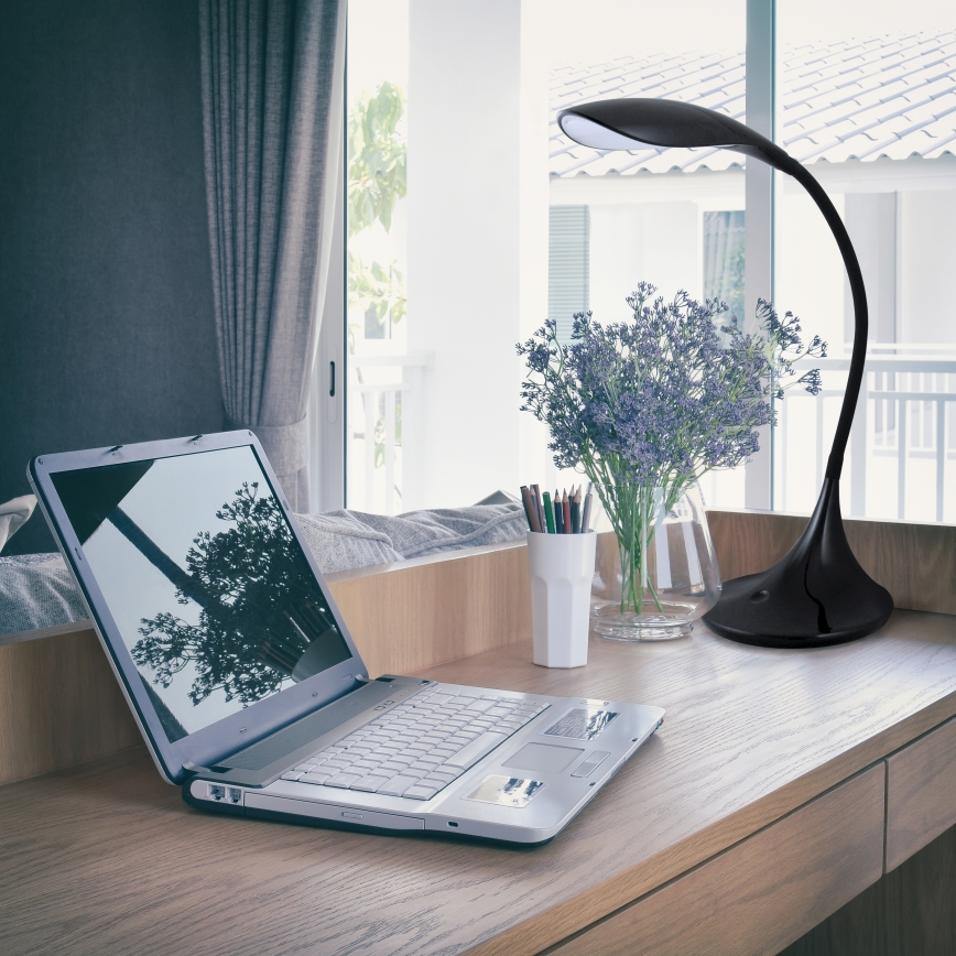 LED stolná lampa SWAN LED SMD/6,5 W/230V čierna