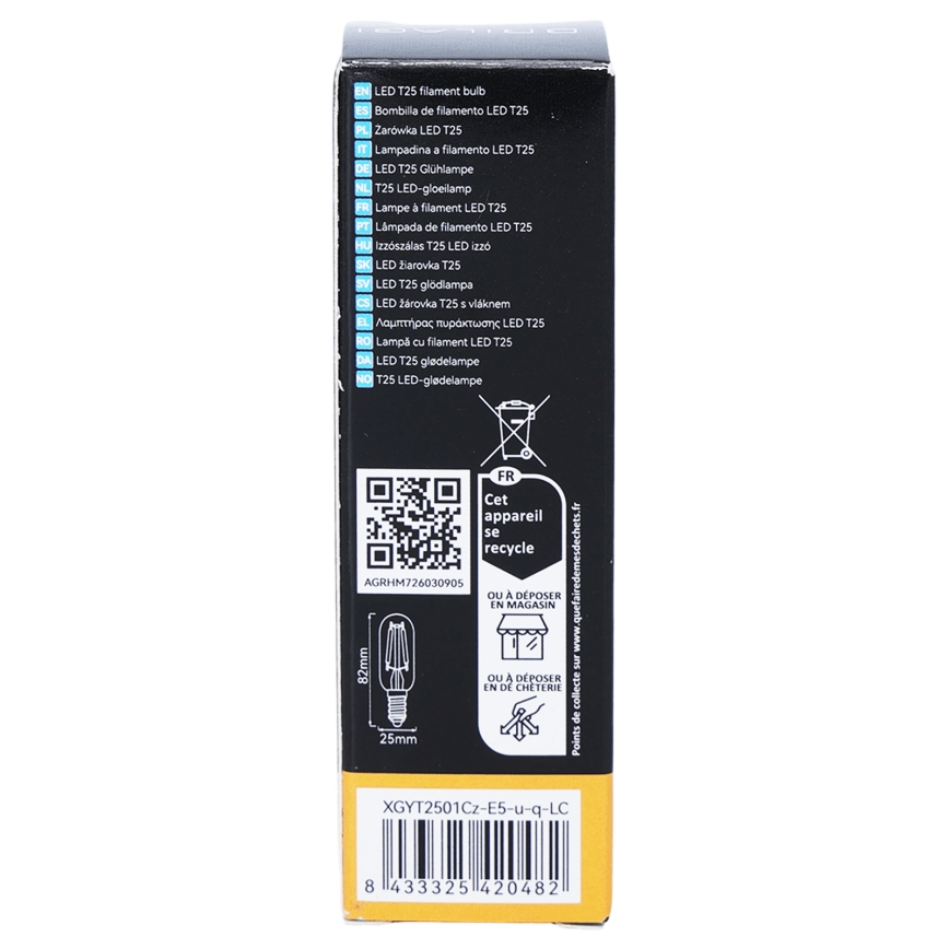 LED filamentová žiarovka T25 E14/6W/230V 3000K - BRILAGI