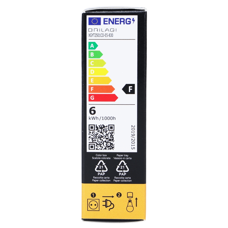 LED filamentová žiarovka T25 E14/6W/230V 3000K - BRILAGI