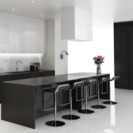 LED flexibilná nástenná lampička BASE LED/8W+LED/2W/230V čierna/strieborná