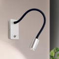 LED Flexibilná nástenná lampička KURT LED/5W/230V strieborná