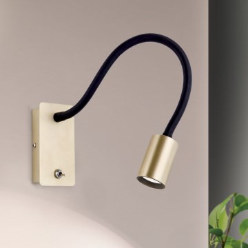 LED Flexibilná nástenná lampička KURT LED/5W/230V zlatá