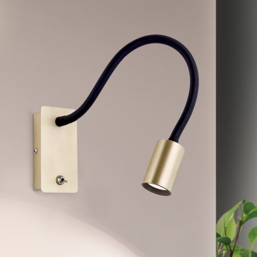 LED Flexibilná nástenná lampička KURT LED/5W/230V zlatá