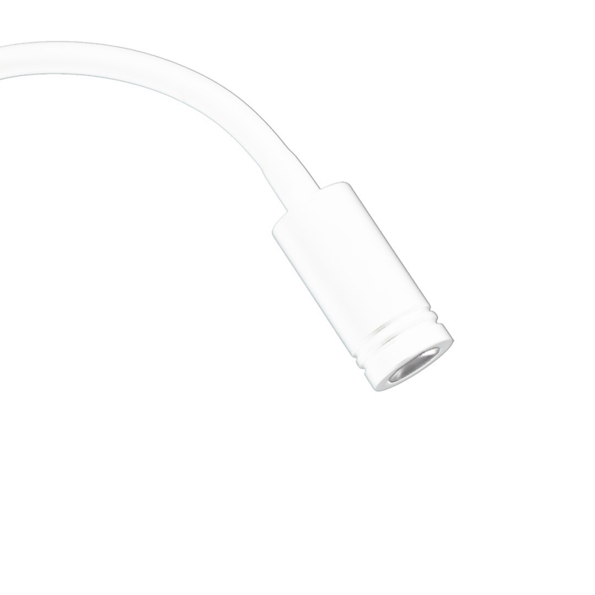 LED Flexibilná nástenná lampička s USB BASE 1xLED/8W + 1xLED/2W/230V biela