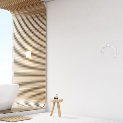 LED flexibilná nástenná lampička s USB BASE LED/8W+LED/2W/230V, biela