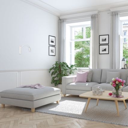 LED flexibilná nástenná lampička s USB BASE LED/8W+LED/2W/230V, biela