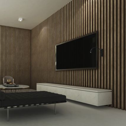 LED flexibilná nástenná lampička s USB BASE LED/8W+LED/2W/230V čierna