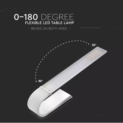 LED Flexibilná stmievateľná stolná lampa LED/6,5W/5V 2000 mAh 3000K/4500K/6000K