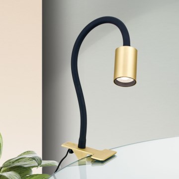 LED Flexibilná stolná lampa s klipom KURT LED/5W/230V zlatá