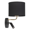 LED Flexibilné svietidlo RICHI 1xE27/15W/230V + LED/3W/230V čierna
