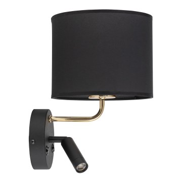 LED Flexibilné svietidlo RICHI 1xE27/15W/230V + LED/3W/230V čierna