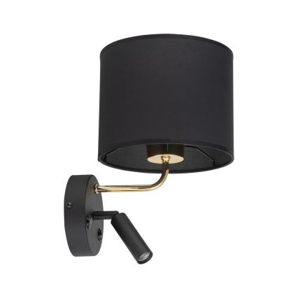 LED Flexibilné svietidlo RICHI 1xE27/15W/230V + LED/3W/230V čierna