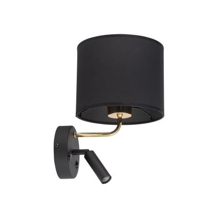 LED Flexibilné svietidlo RICHI 1xE27/15W/230V + LED/3W/230V čierna
