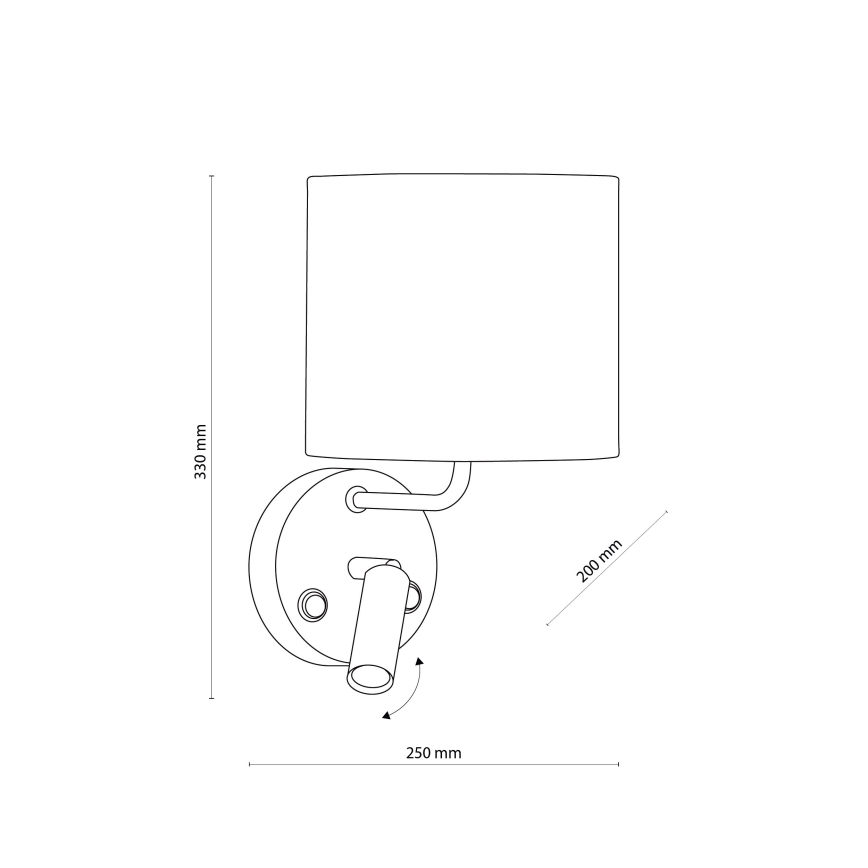 LED Flexibilné svietidlo RICHI 1xE27/15W/230V + LED/3W/230V čierna