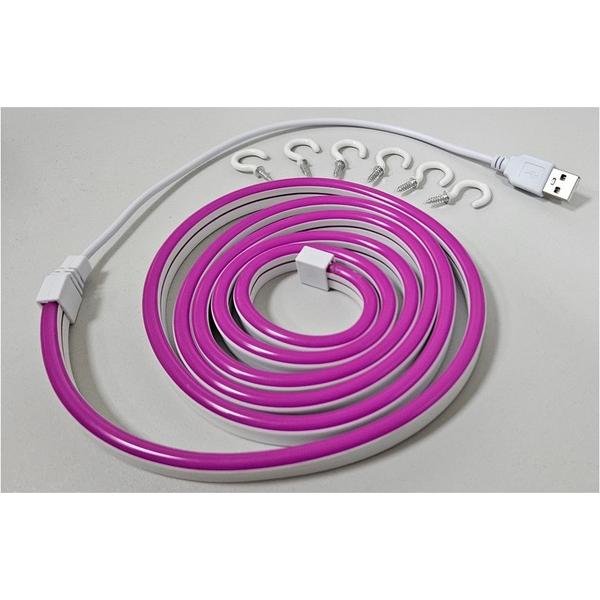 LED Flexibilný pásik NEON LED/5V USB 1,8 m fialová