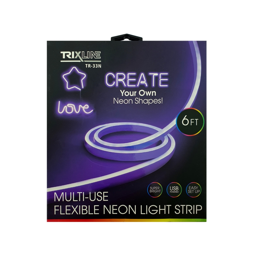 LED Flexibilný pásik NEON LED/5V USB 1,8 m fialová