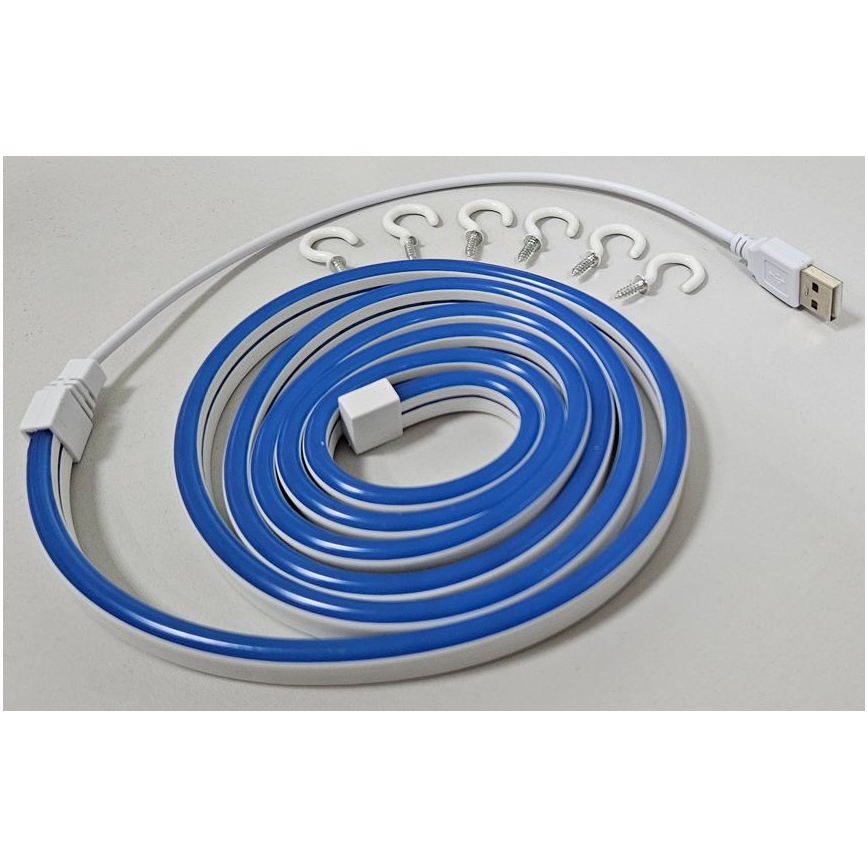 LED Flexibilný pásik NEON LED/5V USB 1,8 m modrá