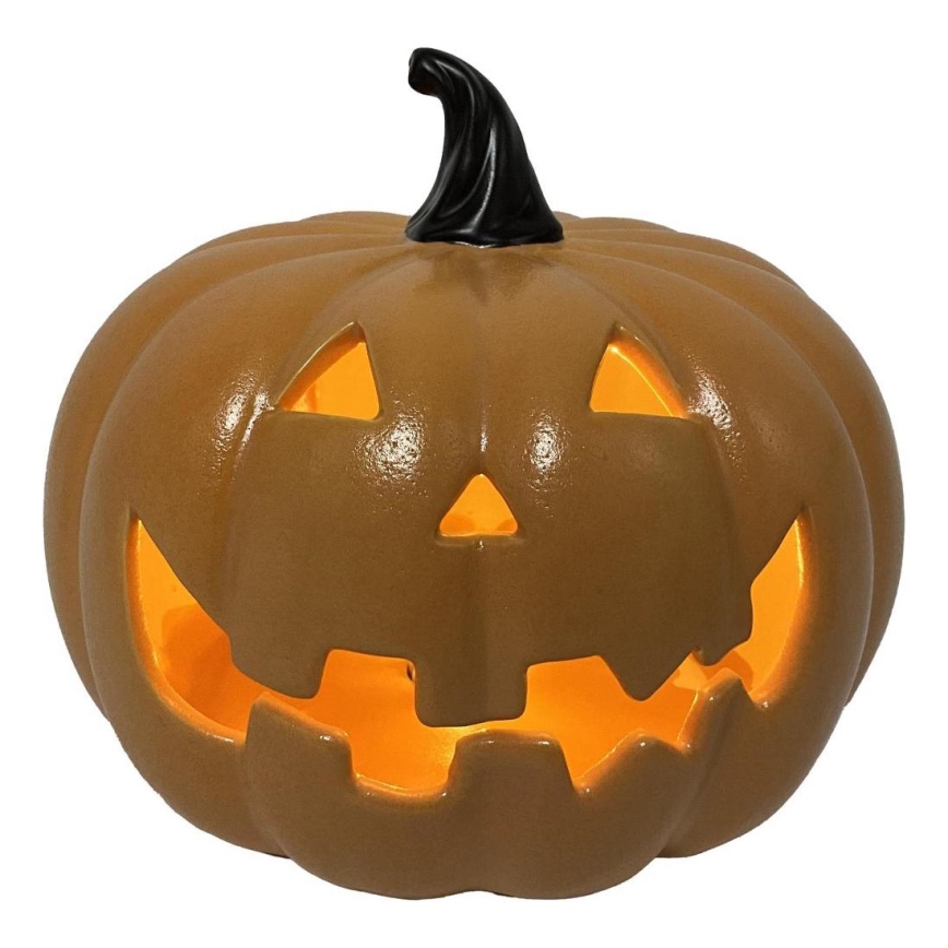 LED Keramická tekvica HALLOWEEN LED/3xLR44/teplá biela