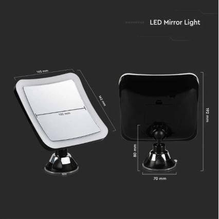 LED Kozmetické zrkadielko LED/3,2W/4,5V 3xAA IP44