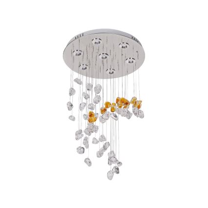 LED Krištáľové stropné svietidlo AVARA LED/24W/230V pr. 40 cm lesklý chróm + diaľkové ovládanie