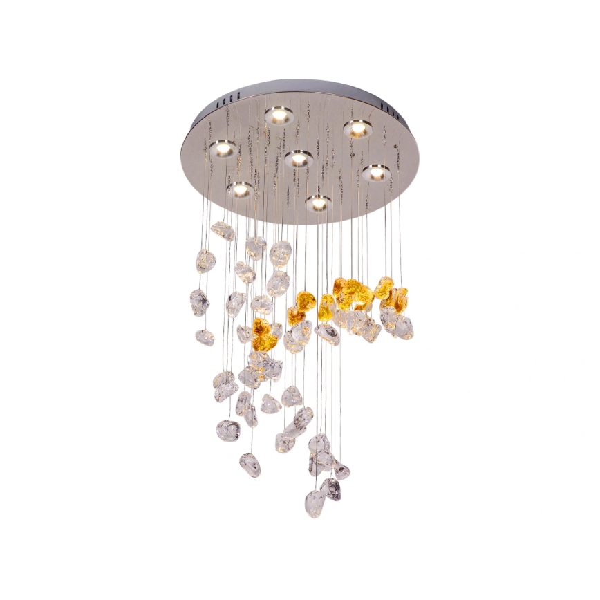 LED Krištáľové stropné svietidlo AVARA LED/24W/230V pr. 40 cm lesklý chróm + diaľkové ovládanie