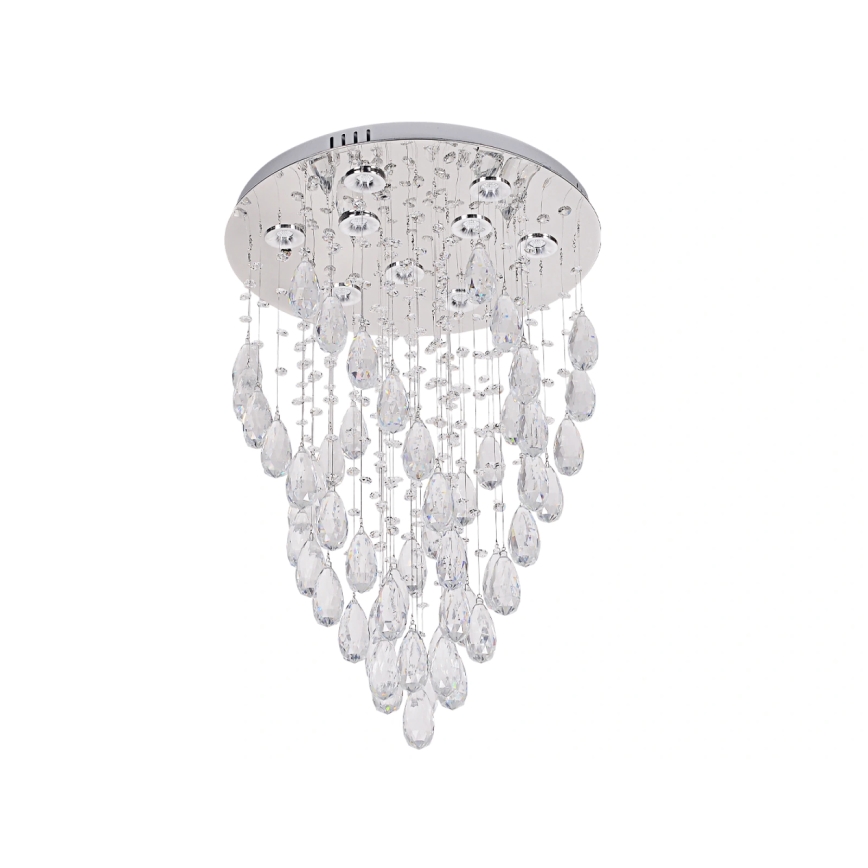 LED krištáľové stropné svietidlo MAJURO LED/30W/230V priemer 45 cm lesklý chróm + diaľkové ovládanie