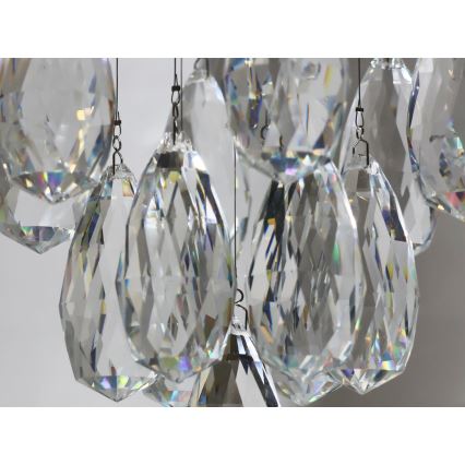 LED krištáľové stropné svietidlo MAJURO LED/30W/230V priemer 45 cm lesklý chróm + diaľkové ovládanie