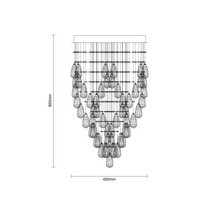 LED krištáľové stropné svietidlo MAJURO LED/30W/230V priemer 45 cm lesklý chróm + diaľkové ovládanie