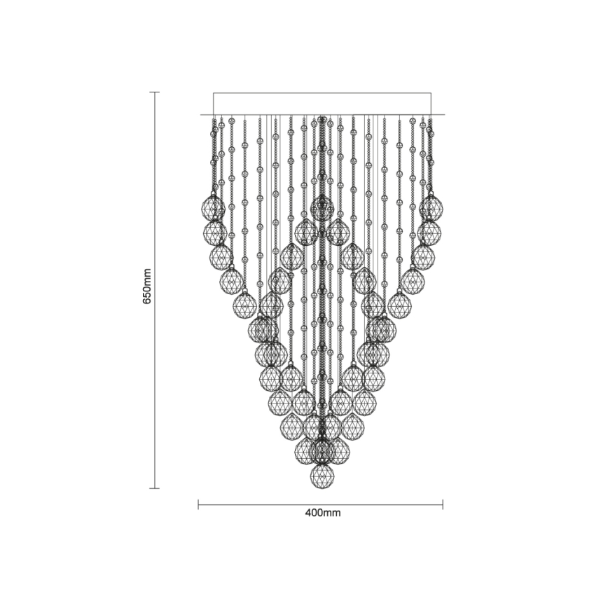 LED krištáľové stropné svietidlo NAURU LED/30W/230V priemer 40 cm lesklý chróm/čierna + diaľkové ovládanie