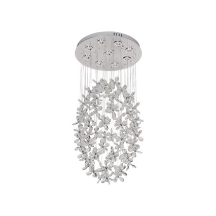 LED krištáľové stropné svietidlo SAMOA LED/30W/230V priemer 40 cm lesklý chróm + diaľkové ovládanie