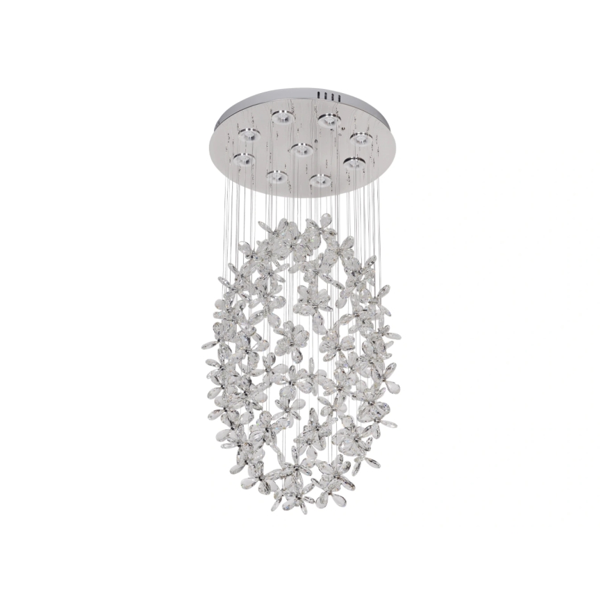 LED krištáľové stropné svietidlo SAMOA LED/30W/230V priemer 40 cm lesklý chróm + diaľkové ovládanie