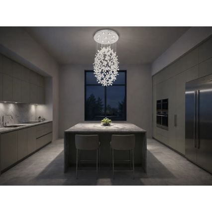 LED krištáľové stropné svietidlo SAMOA LED/30W/230V priemer 40 cm lesklý chróm + diaľkové ovládanie