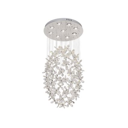 LED krištáľové stropné svietidlo SAMOA LED/30W/230V priemer 40 cm lesklý chróm + diaľkové ovládanie