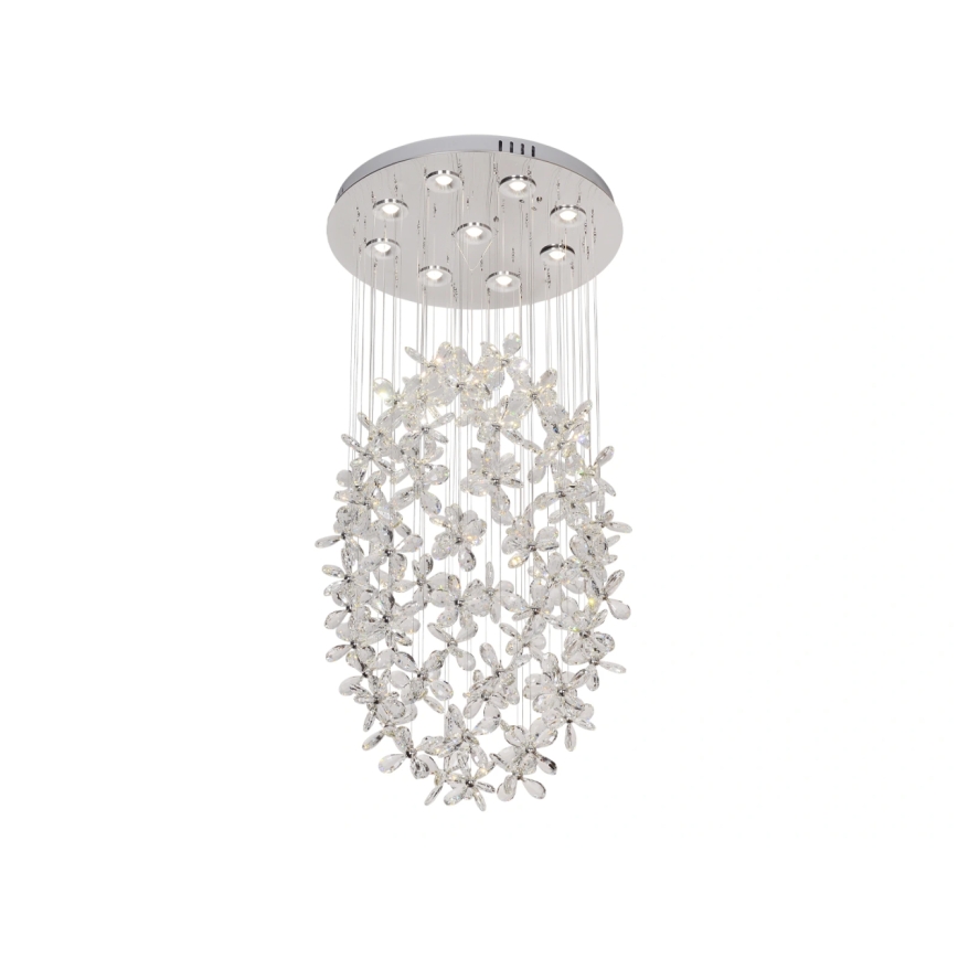 LED krištáľové stropné svietidlo SAMOA LED/30W/230V priemer 40 cm lesklý chróm + diaľkové ovládanie
