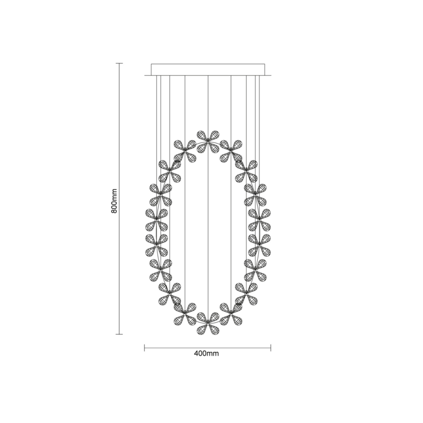 LED krištáľové stropné svietidlo SAMOA LED/30W/230V priemer 40 cm lesklý chróm + diaľkové ovládanie