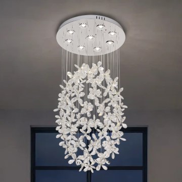 LED krištáľové stropné svietidlo SAMOA LED/30W/230V priemer 40 cm lesklý chróm + diaľkové ovládanie