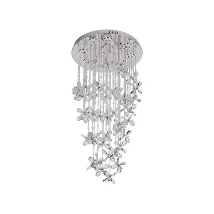 LED krištáľové stropné svietidlo SAMOA LED/30W/230V pr. 40 cm lesklý chróm + diaľkové ovládanie