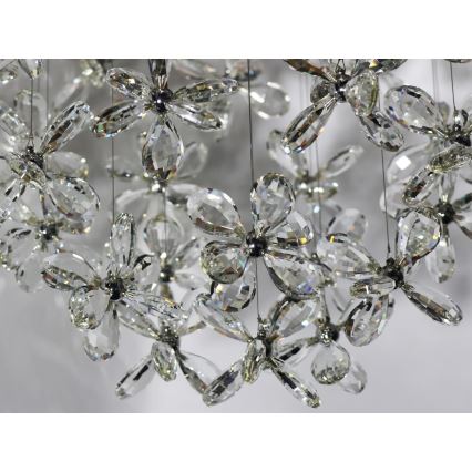 LED krištáľové stropné svietidlo SAMOA LED/30W/230V pr. 40 cm lesklý chróm + diaľkové ovládanie