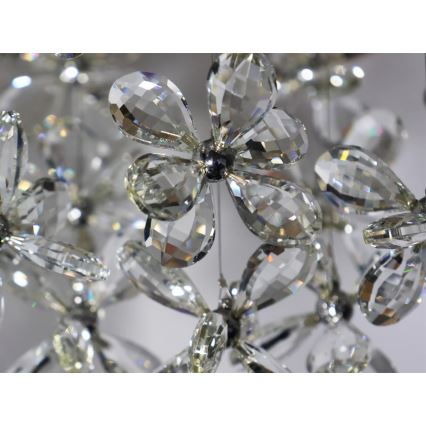 LED krištáľové stropné svietidlo SAMOA LED/30W/230V pr. 40 cm lesklý chróm + diaľkové ovládanie