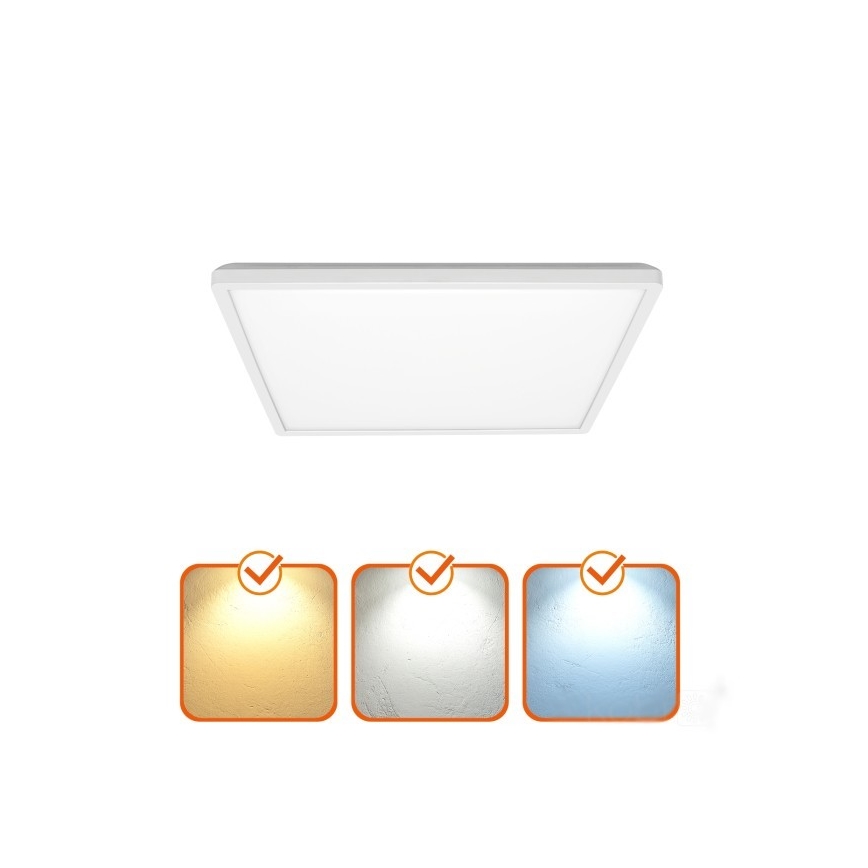 LED Kúpeľňové svietidlo so senzorom pohybu a súmraku NIVERA LED/12W/230V IP54 3000/4000/6000K 22,5x22,5 cm biela + diaľkové ovládanie