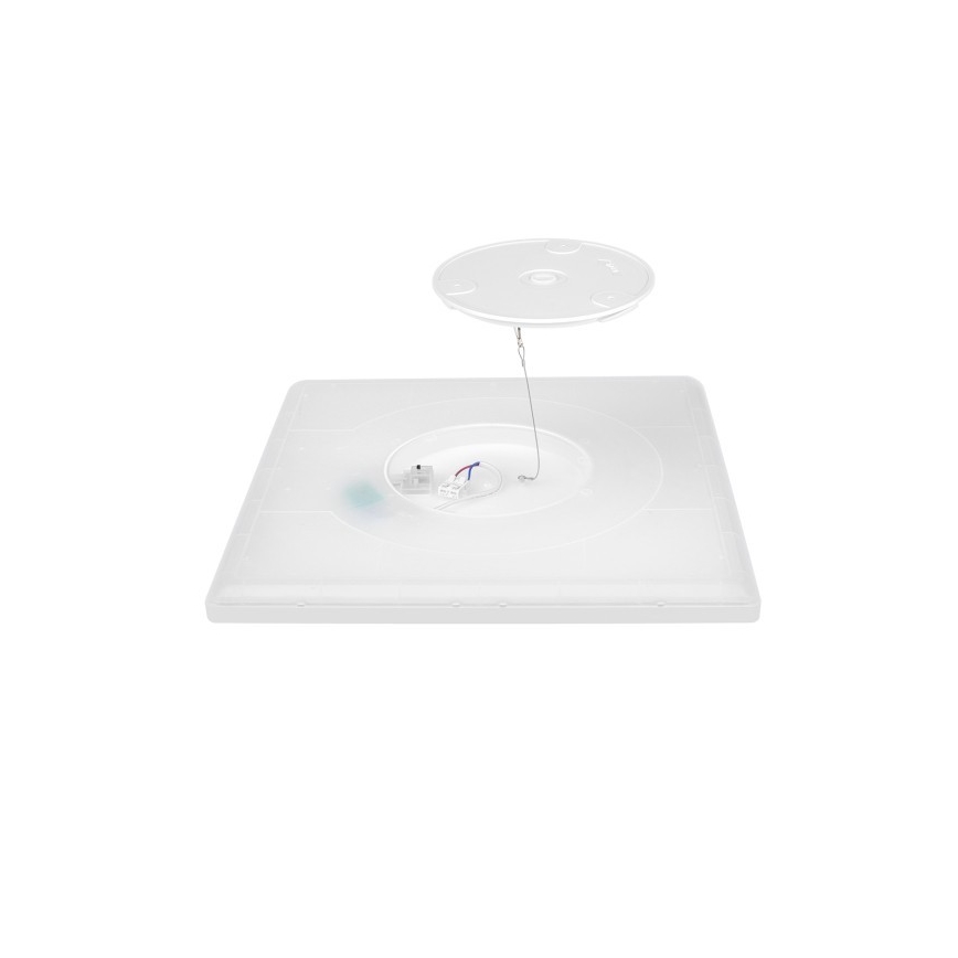 LED Kúpeľňové svietidlo so senzorom pohybu a súmraku NIVERA LED/12W/230V IP54 3000/4000/6000K 22,5x22,5 cm biela + diaľkové ovládanie