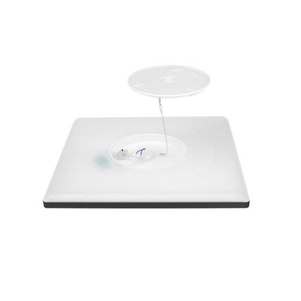 LED Kúpeľňové svietidlo so senzorom pohybu a súmraku NIVERA LED/12W/230V IP54 3000/4000/6000K 22,5x22,5 cm čierna + diaľkové ovládanie