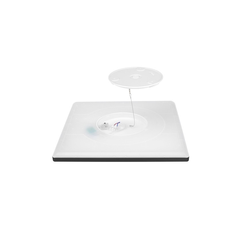 LED Kúpeľňové svietidlo so senzorom pohybu a súmraku NIVERA LED/12W/230V IP54 3000/4000/6000K 22,5x22,5 cm čierna + diaľkové ovládanie